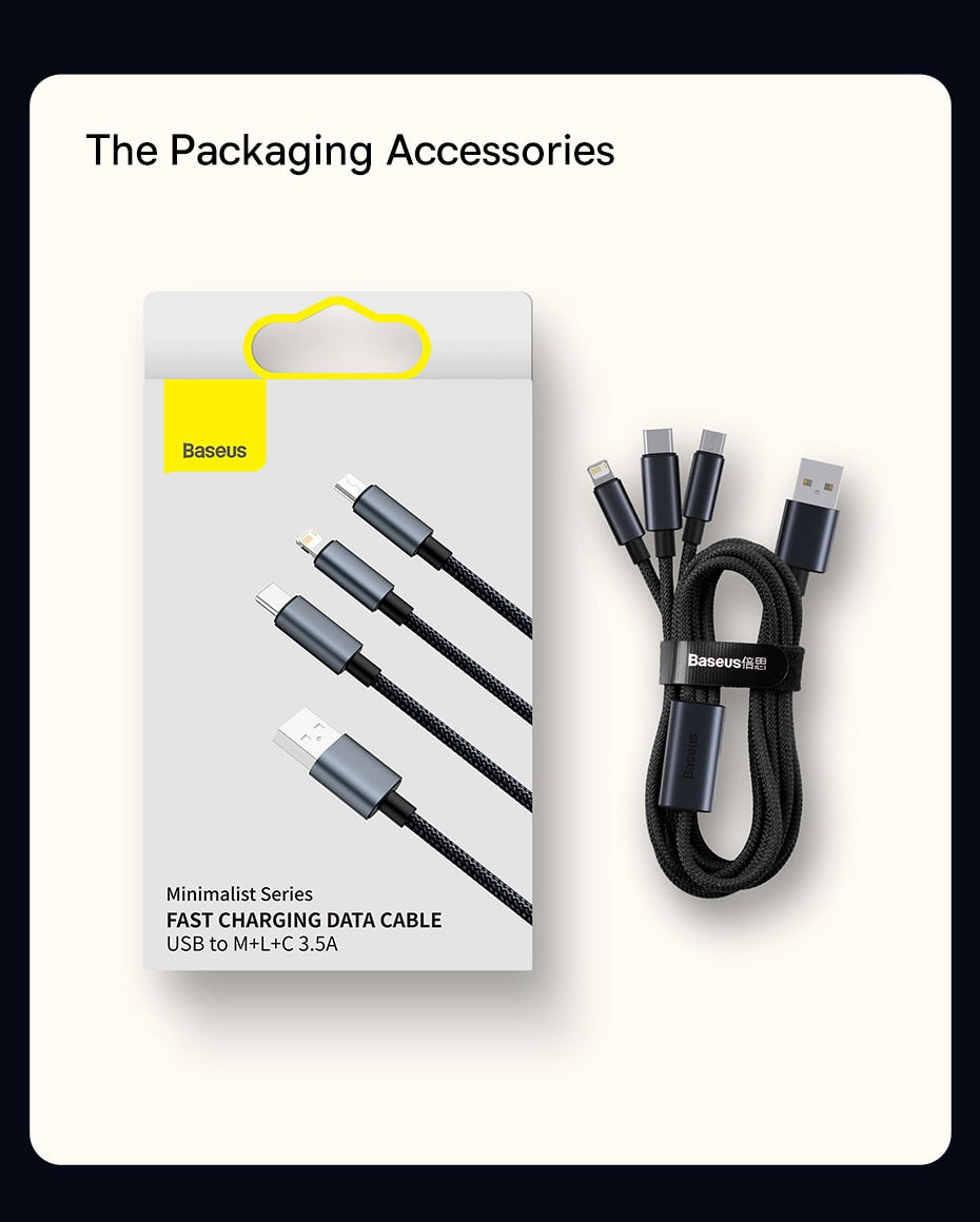 3 in 1 USB Cable Type C /iPhone /Micro USB charger/Data Cable