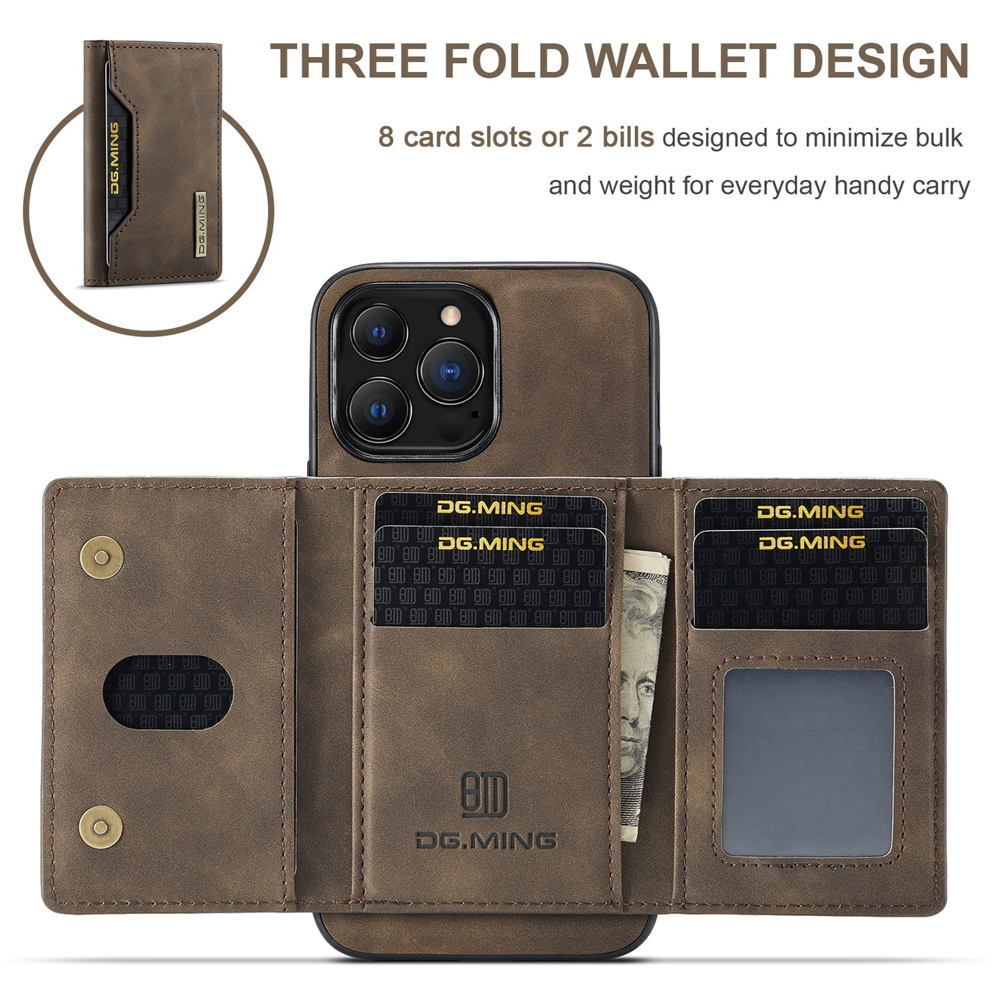 2 in 1 Detachable wallet phone case