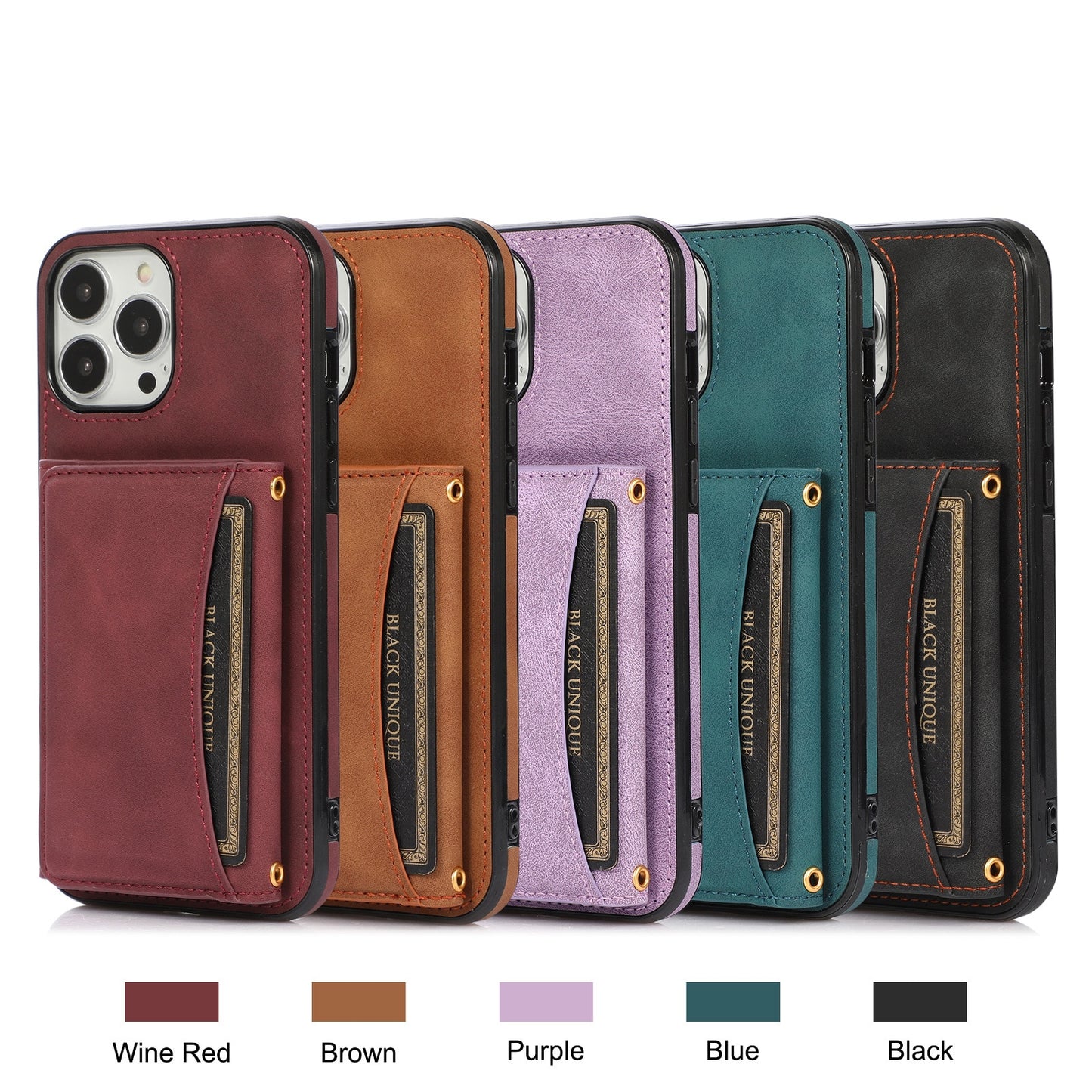 Leather Wallet Phone Case For iPhone with Multifunctional Protective Shell