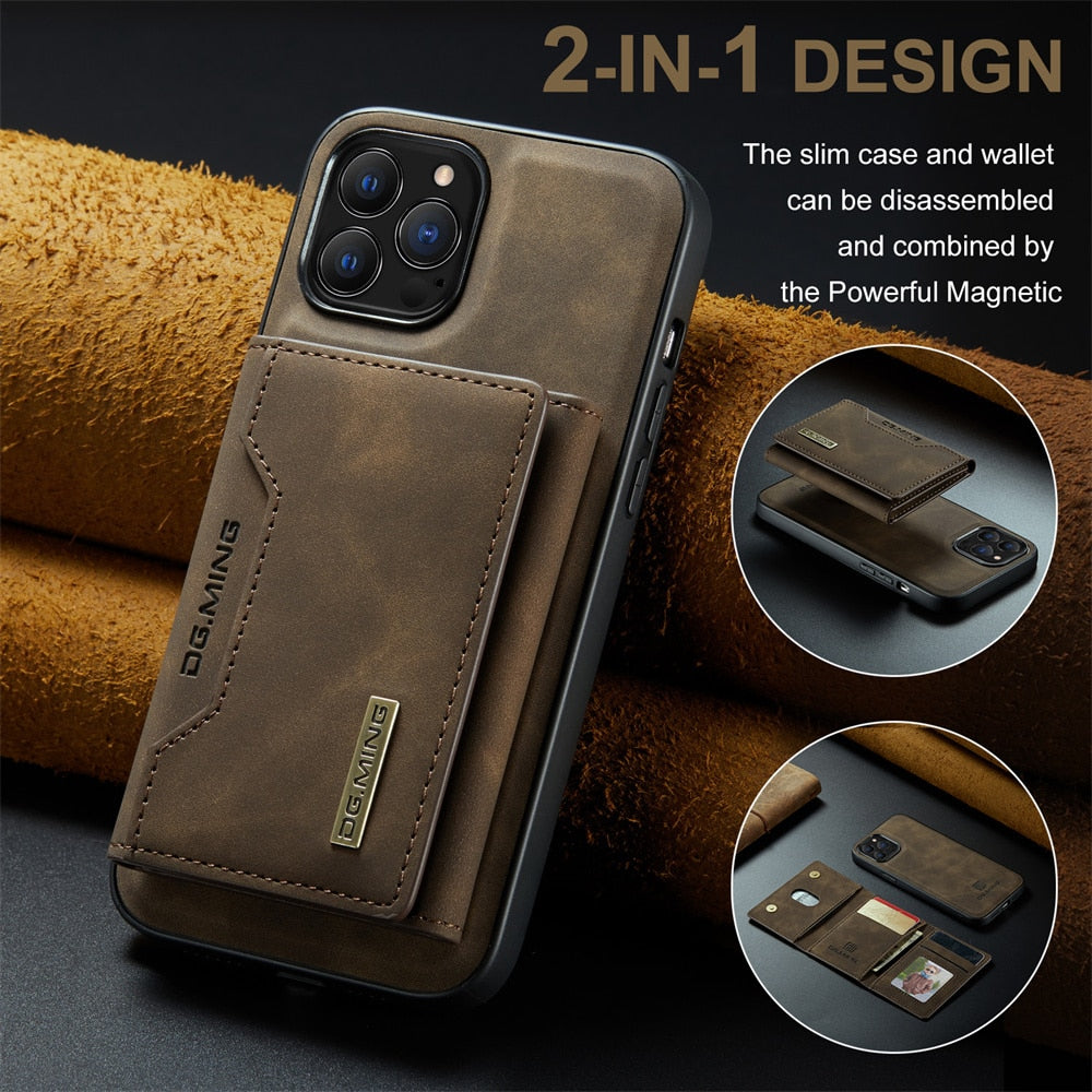 2 in 1 Detachable wallet phone case